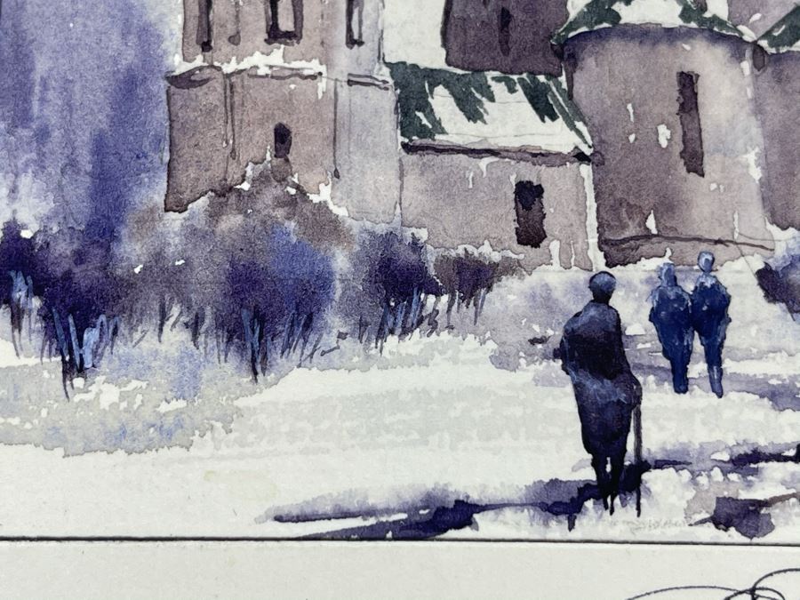 Original Alex Kleschenco Moscow Russian Watercolor Painting Of Pokrov In Suzdal 5' X 4' [Photo 5]