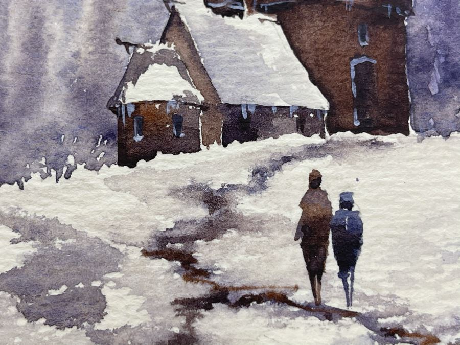 Original Alex Kleschenco Moscow Russian Watercolor Painting Of Kizi North Of Russia 4' X 5' [Photo 8]