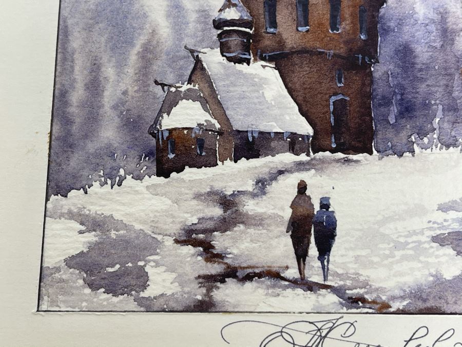 Original Alex Kleschenco Moscow Russian Watercolor Painting Of Kizi North Of Russia 4' X 5' [Photo 6]