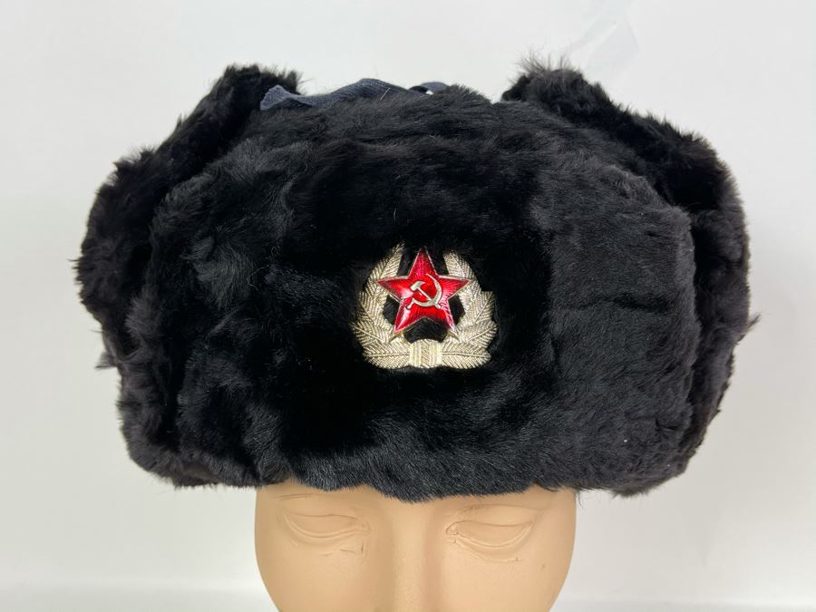 Vintage New With Tags Russian Pot Poht Mink Hat With Soviet Union Hat Pin [Photo 3]