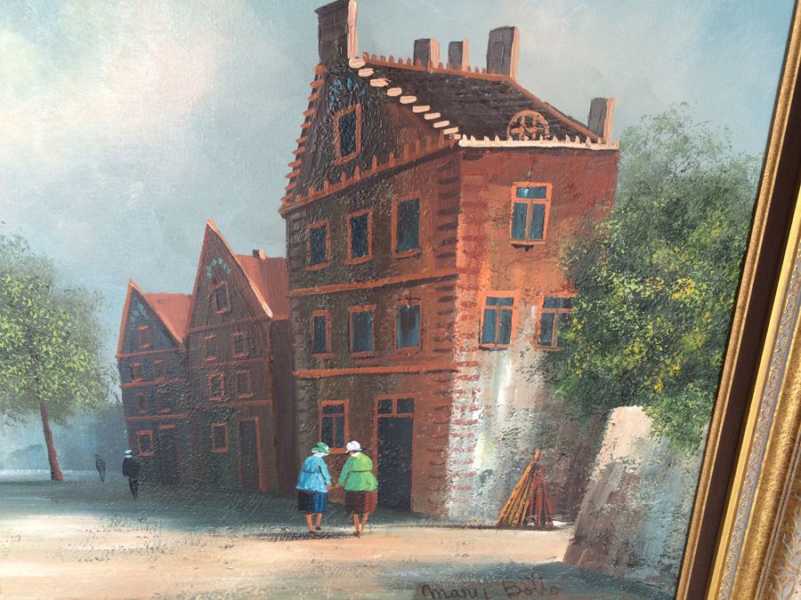 Large Original Oil Painting of Old Town [Photo 5]