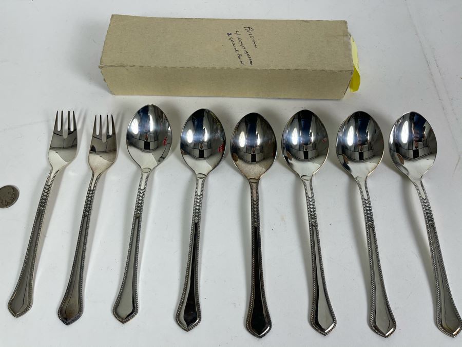Vintage Russian Flatware: Six Spoons And Two Forks