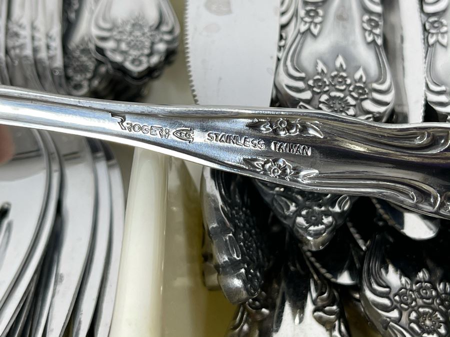 Rogers Stainless Steel Flatware Plus Various Serving Pieces [Photo 14]
