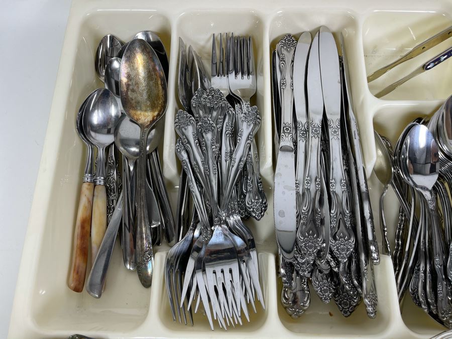 Rogers Stainless Steel Flatware Plus Various Serving Pieces [Photo 3]