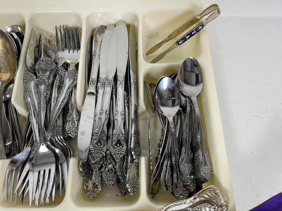Rogers Stainless Steel Flatware Plus Various Serving Pieces [Photo 4]