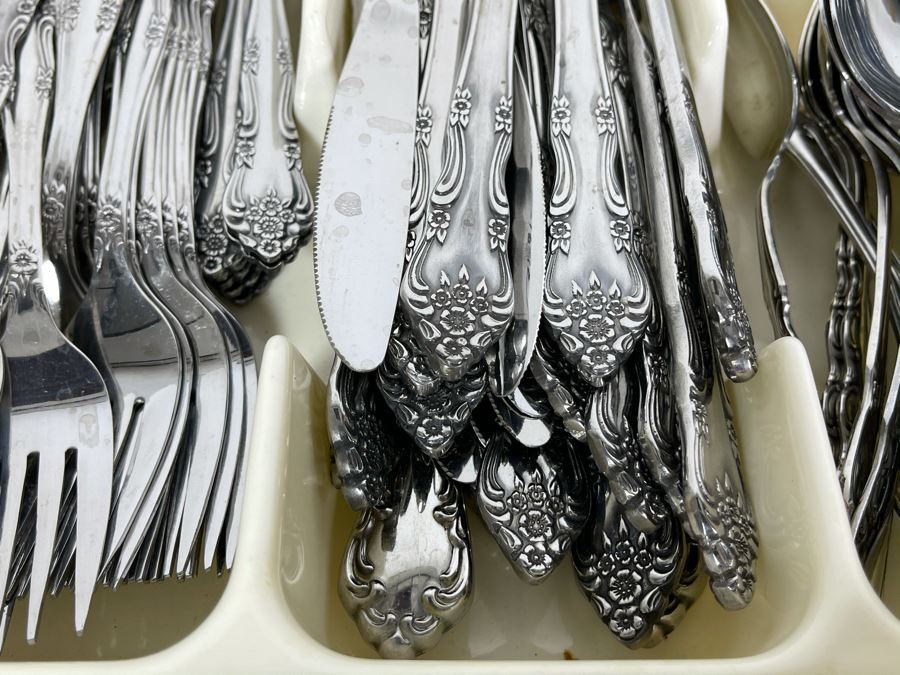 Rogers Stainless Steel Flatware Plus Various Serving Pieces [Photo 13]