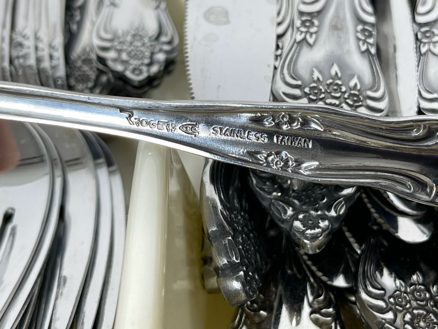 Rogers Stainless Steel Flatware Plus Various Serving Pieces [Photo 15]