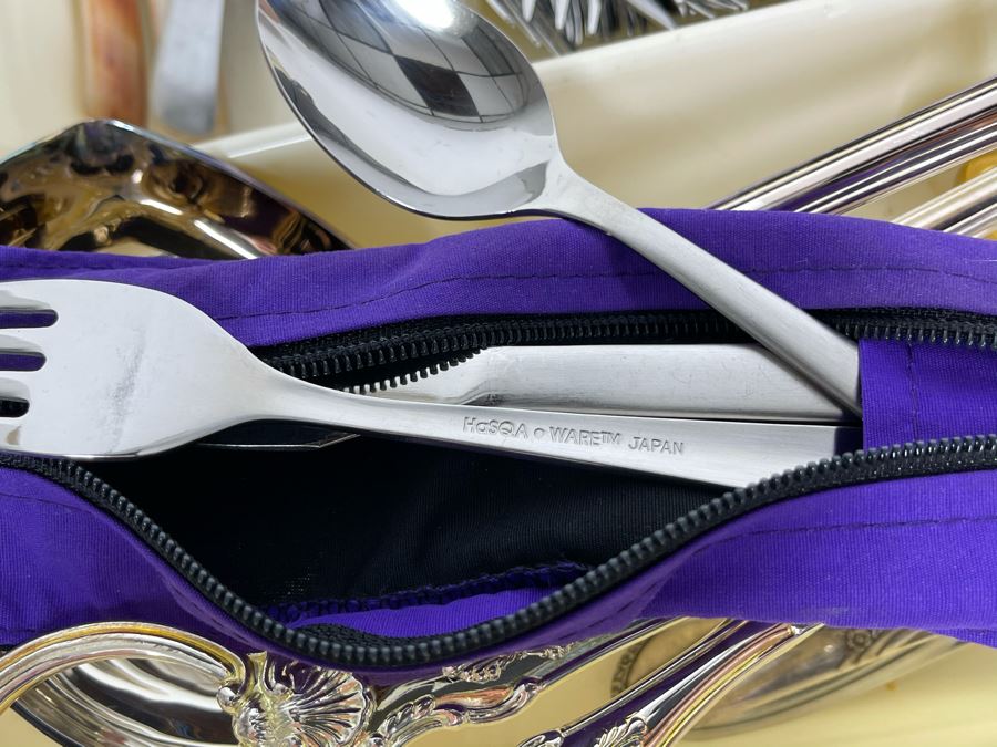 Rogers Stainless Steel Flatware Plus Various Serving Pieces [Photo 9]
