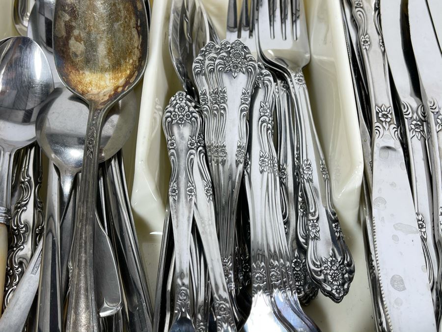 Rogers Stainless Steel Flatware Plus Various Serving Pieces [Photo 11]