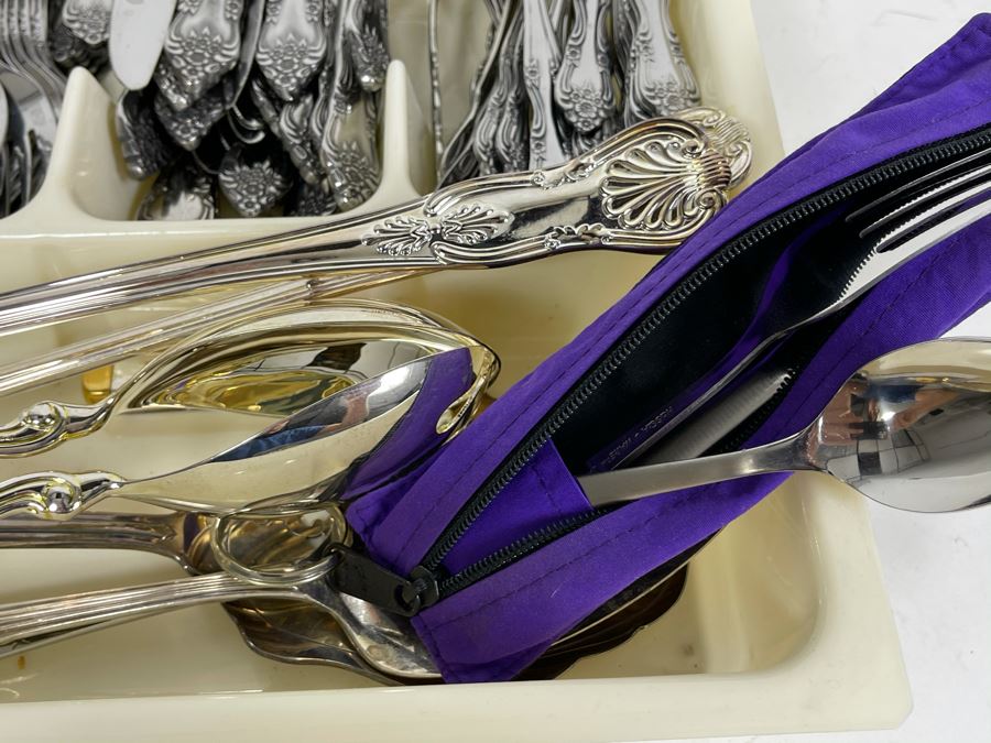 Rogers Stainless Steel Flatware Plus Various Serving Pieces [Photo 7]