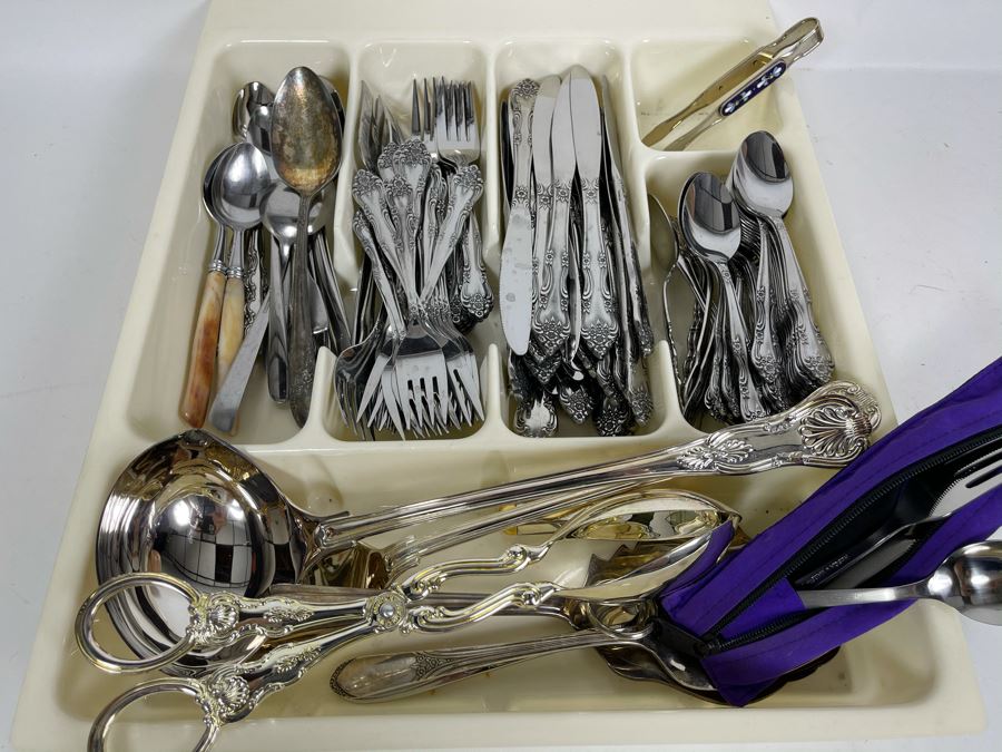 Rogers Stainless Steel Flatware Plus Various Serving Pieces [Photo 2]