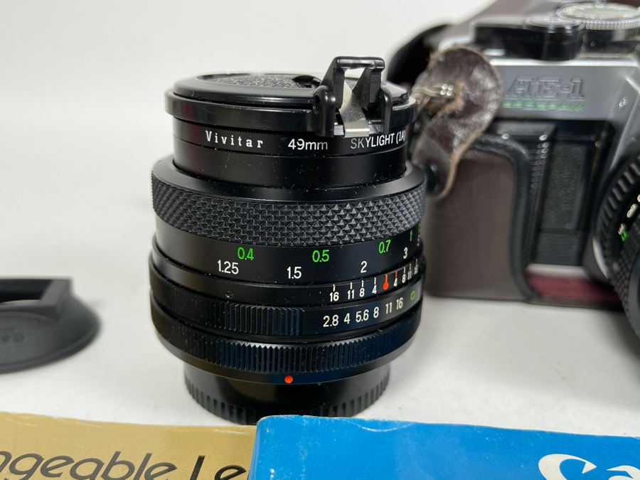 Vintage Canon AE-1 Film Camera With Additional Lens And Manuals [Photo 8]