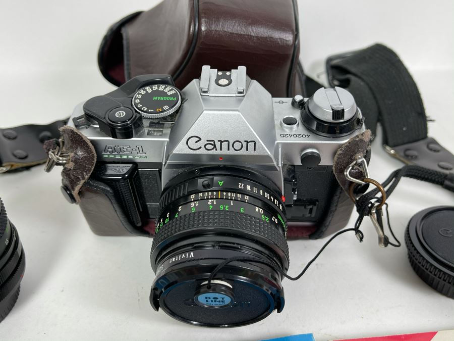 Vintage Canon AE-1 Film Camera With Additional Lens And Manuals [Photo 3]