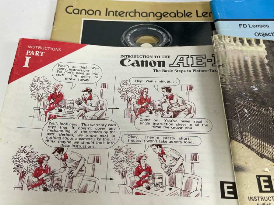 Vintage Canon AE-1 Film Camera With Additional Lens And Manuals [Photo 6]
