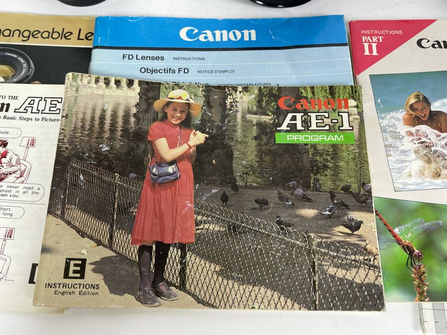 Vintage Canon AE-1 Film Camera With Additional Lens And Manuals [Photo 4]