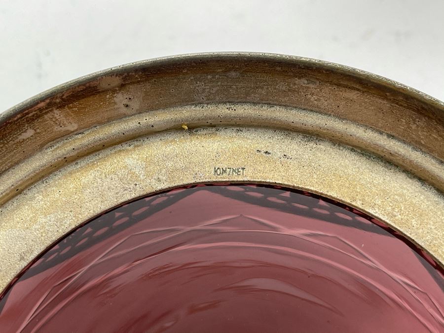 JUST ADDED - Pair Of Glass Cups With Metal Filigree Holders 4.5W [Photo 6]