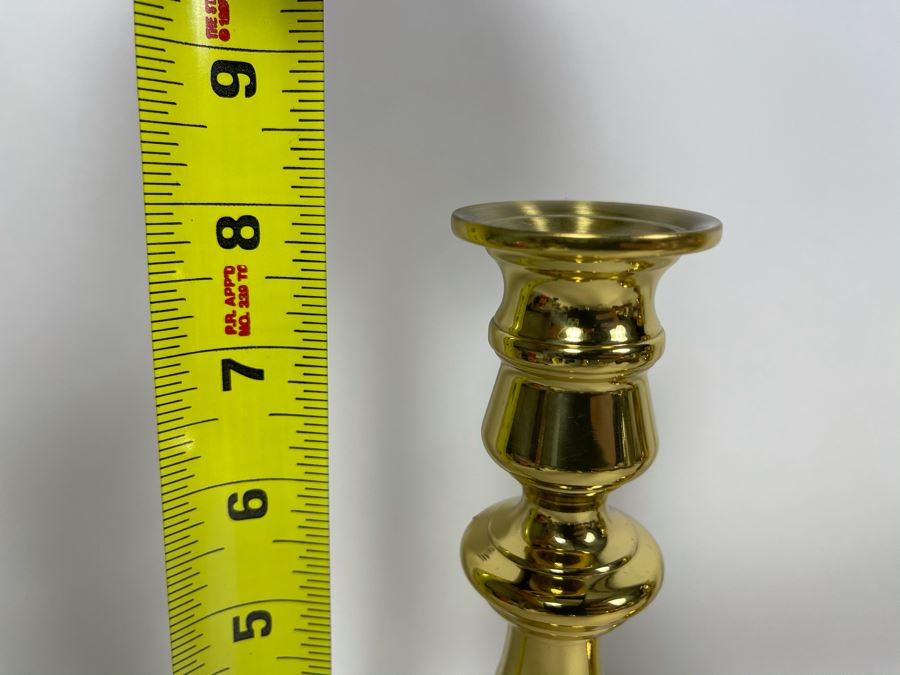 Pair Of Heavy Brass Baldwin Candlesticks 8'H [Photo 7]