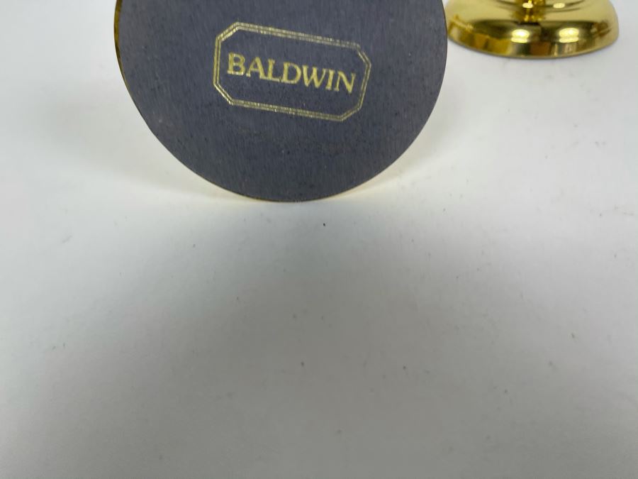 Pair Of Heavy Brass Baldwin Candlesticks 8'H [Photo 6]