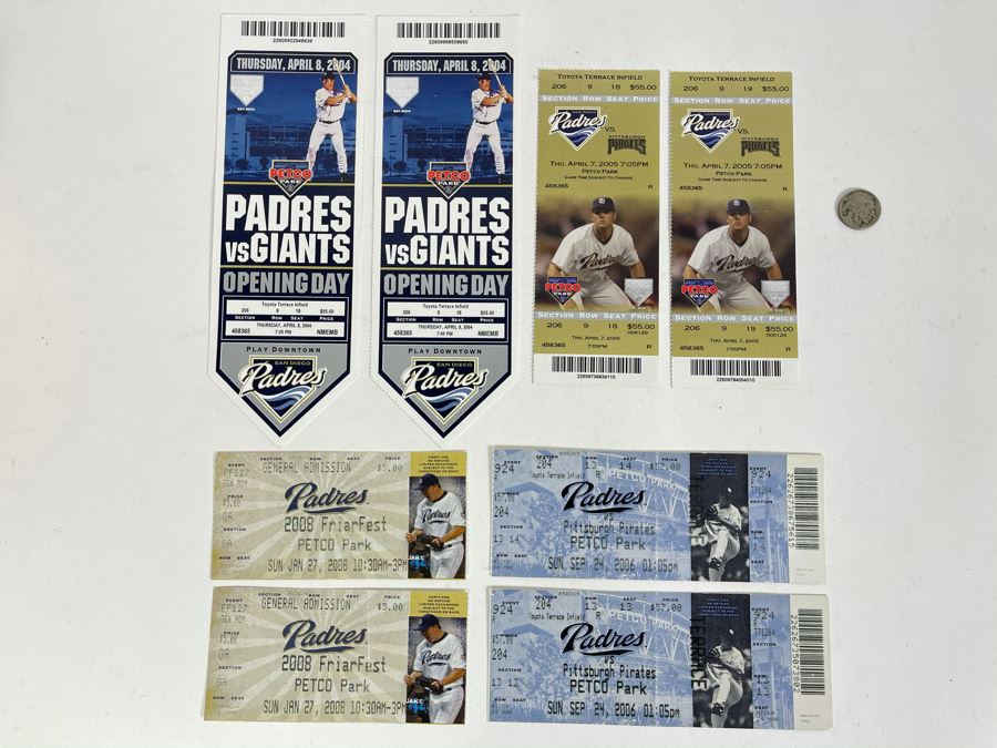 Collection Of Eight San Diego Padres Baseball Tickets Stubs [Photo 2]