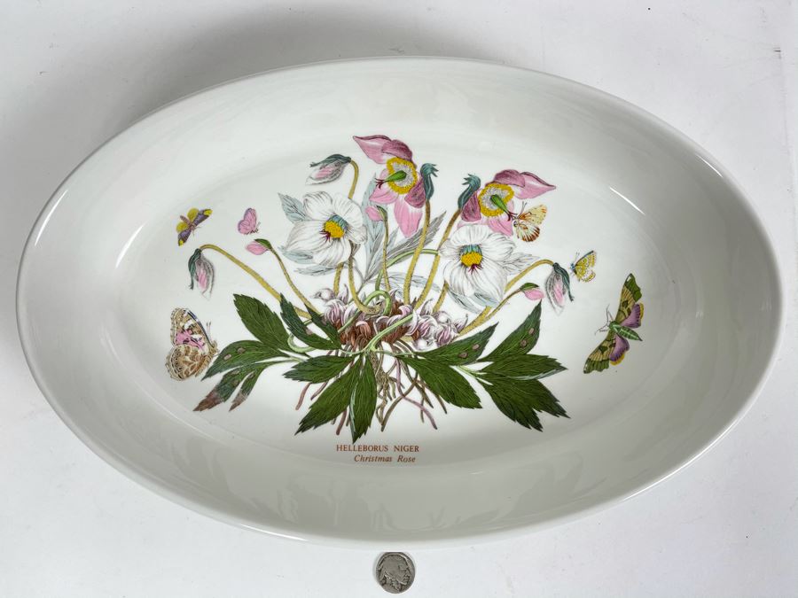 JUST ADDED - The Susan Williams-Ellis Botanic Garden Christmas Rose Oval Platter 14W X 9W [Photo 1]