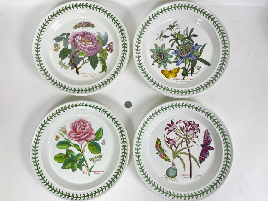 JUST ADDED - Eight Susan Williams-Ellis Botanic Garden Portmeirion Dinner Plates (There Are Duplicates Of Some Plates) 10.5R