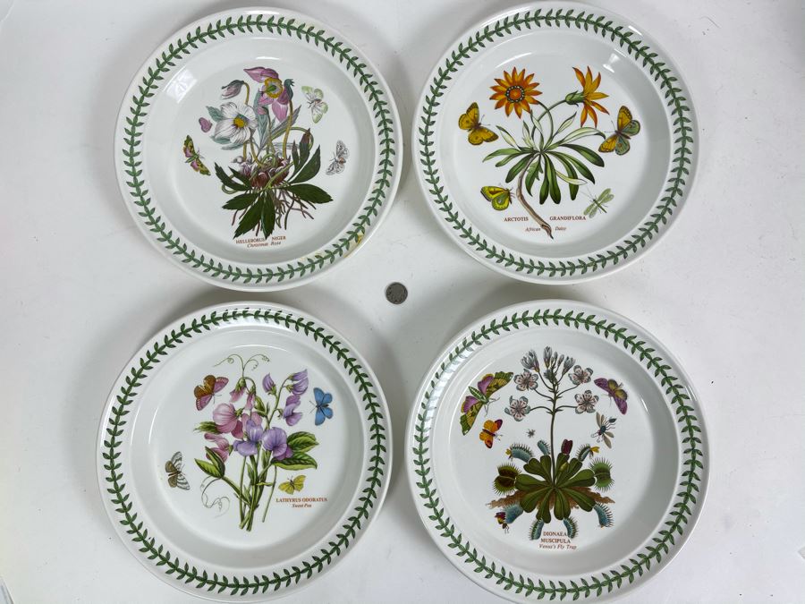 JUST ADDED - Five Susan Williams-Ellis Botanic Garden Portmeirion Dinner Plates (Duplicates Of Venus's Fly Trap) 10.5R