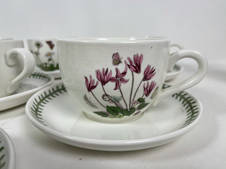 JUST ADDED - Eight Susan Williams-Ellis Botanic Garden Portmeirion Coffee Cups With 8' Saucers [Photo 6]