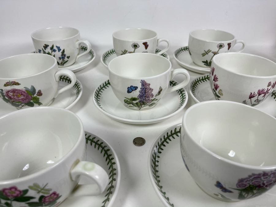JUST ADDED - Eight Susan Williams-Ellis Botanic Garden Portmeirion Coffee Cups With 8' Saucers [Photo 3]