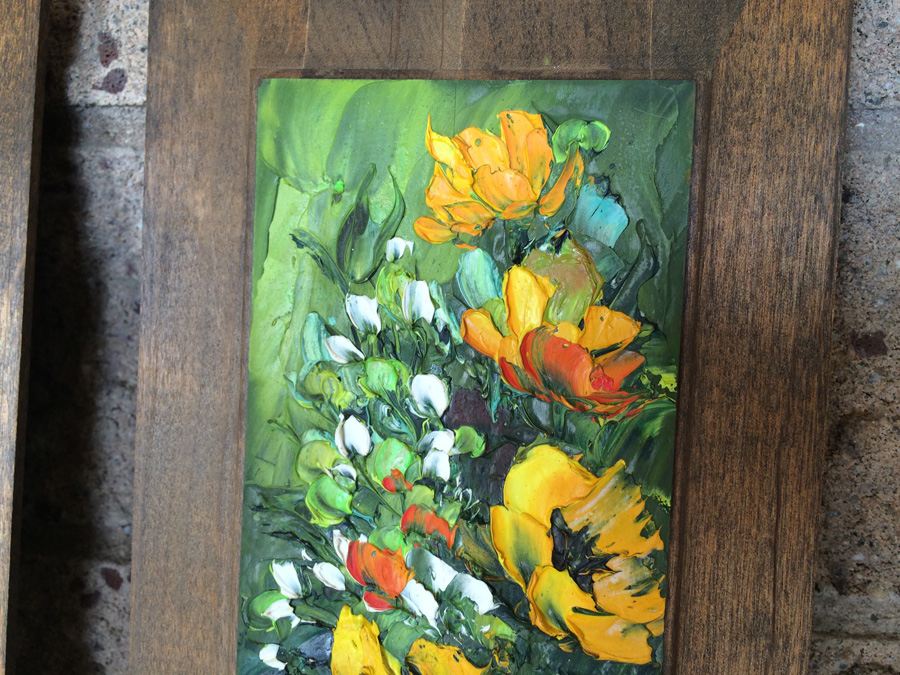 Pair of Mid-Century Flower Oil Paintings [Photo 5]