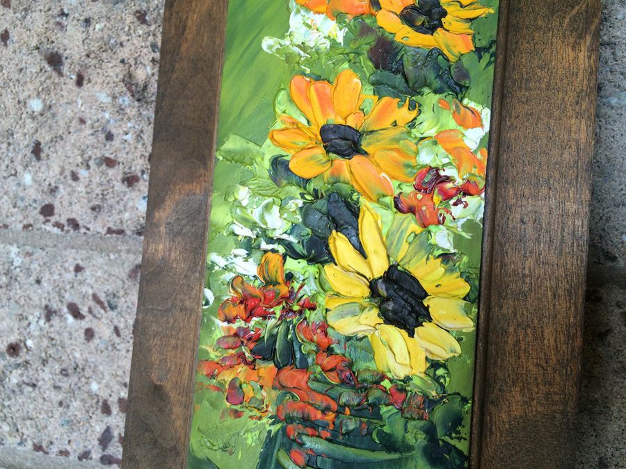 Pair of Mid-Century Flower Oil Paintings [Photo 7]