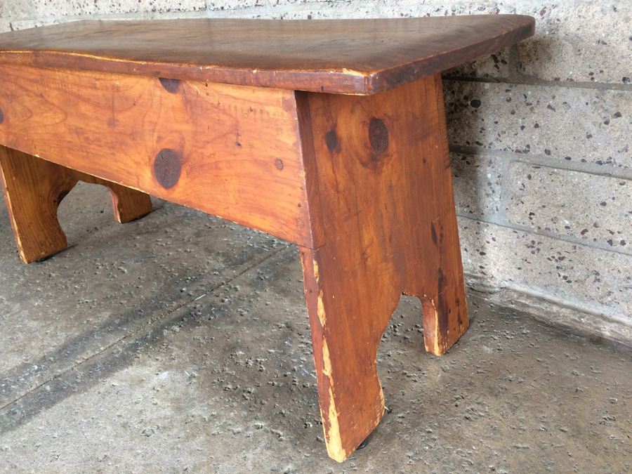 Primitive Pine Wooden Bench [Photo 5]