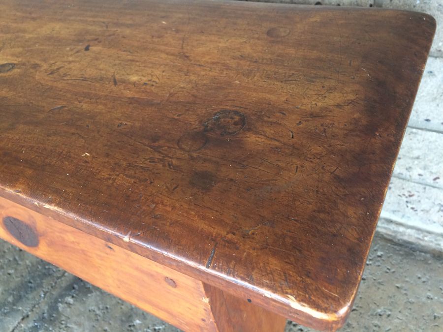 Primitive Pine Wooden Bench [Photo 3]