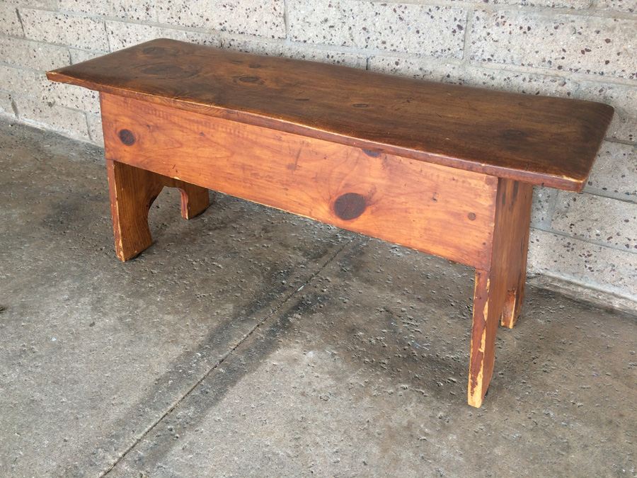 Primitive Pine Wooden Bench [Photo 2]