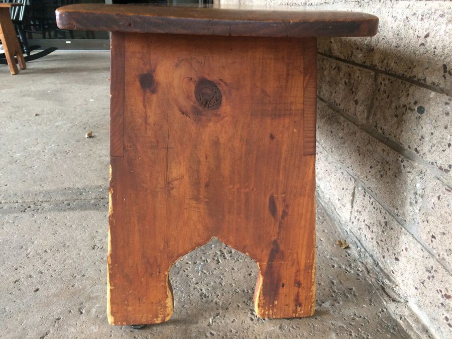 Primitive Pine Wooden Bench [Photo 9]