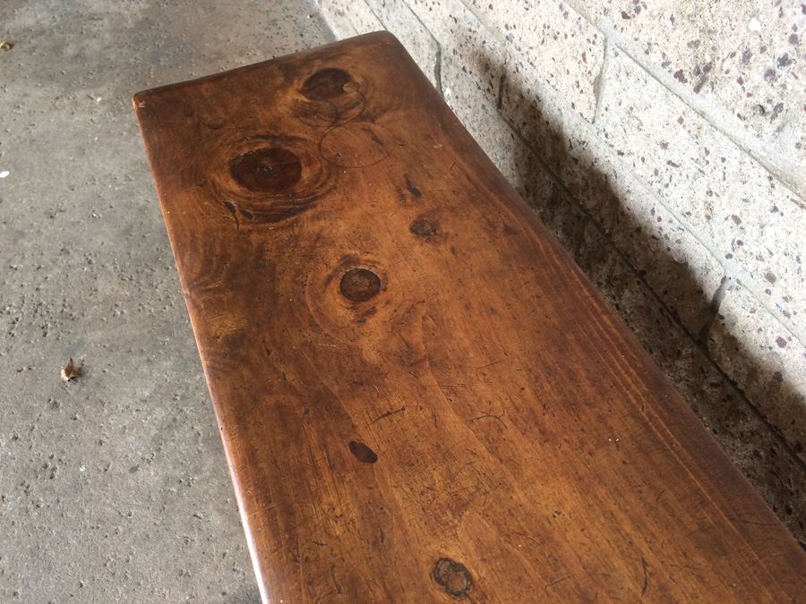 Primitive Pine Wooden Bench [Photo 8]