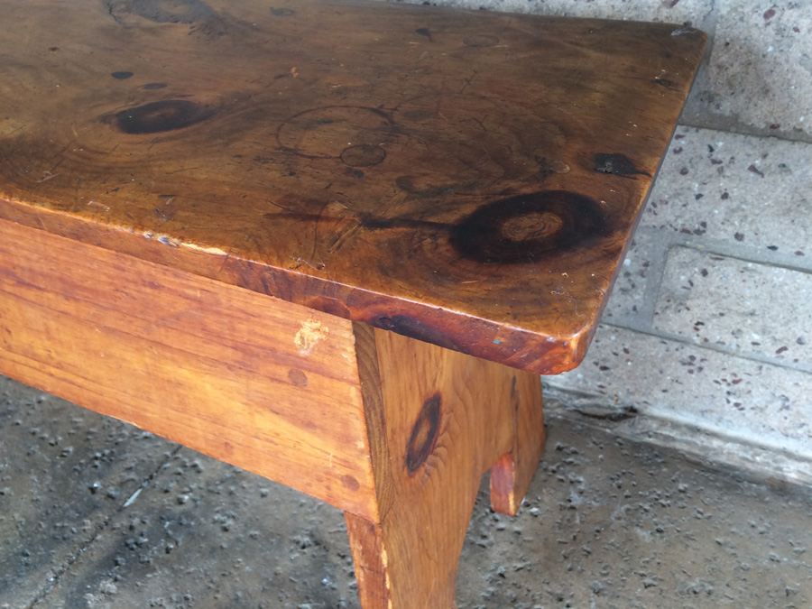 Primitive Pine Wooden Bench [Photo 3]