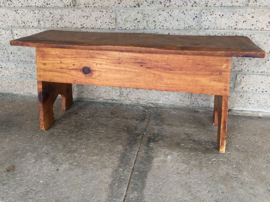Primitive Pine Wooden Bench [Photo 8]