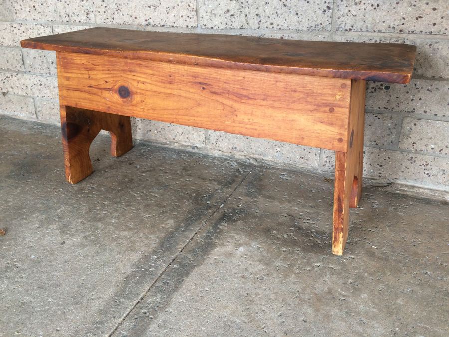 Primitive Pine Wooden Bench [Photo 1]