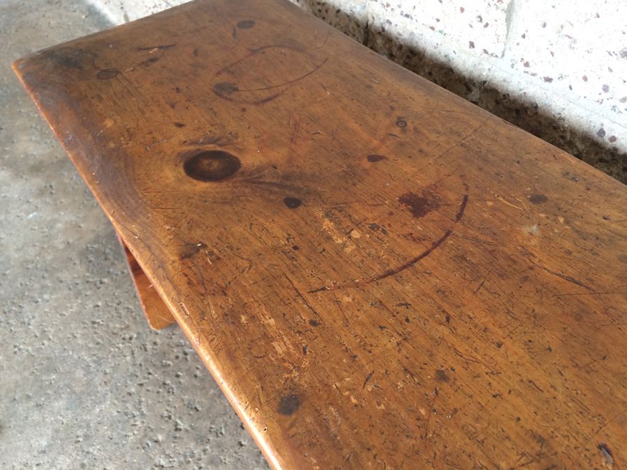 Primitive Pine Wooden Bench [Photo 6]