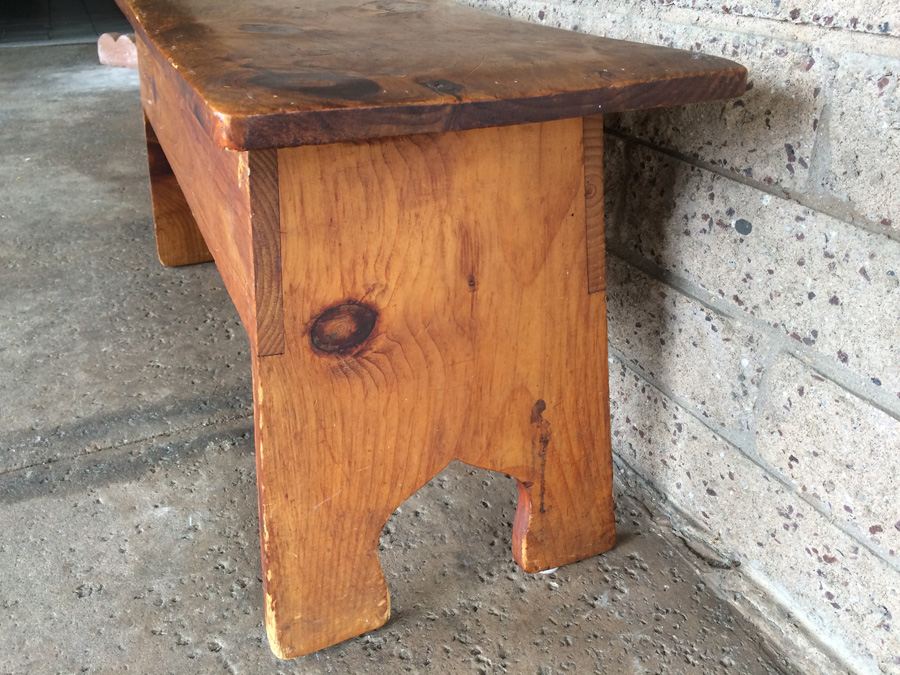 Primitive Pine Wooden Bench [Photo 7]