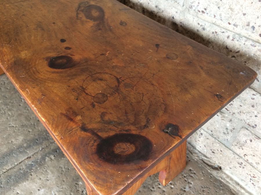 Primitive Pine Wooden Bench [Photo 4]