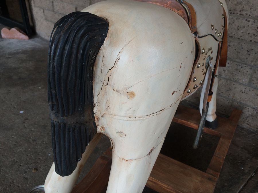 Carved Wooden Painted Rocking Horse [Photo 12]