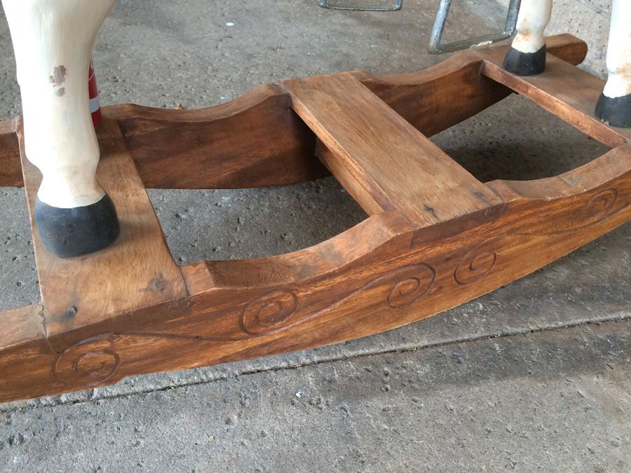 Carved Wooden Painted Rocking Horse [Photo 14]