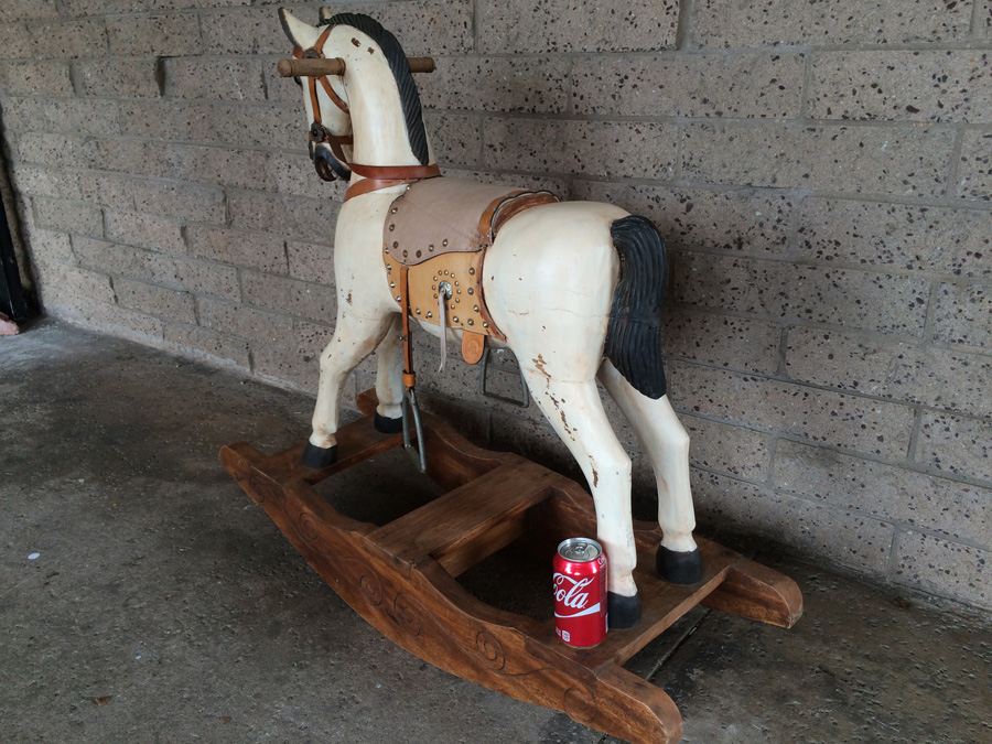 Carved Wooden Painted Rocking Horse [Photo 3]