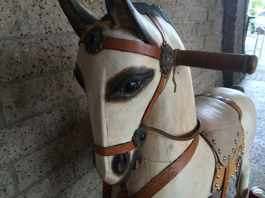 Carved Wooden Painted Rocking Horse [Photo 7]