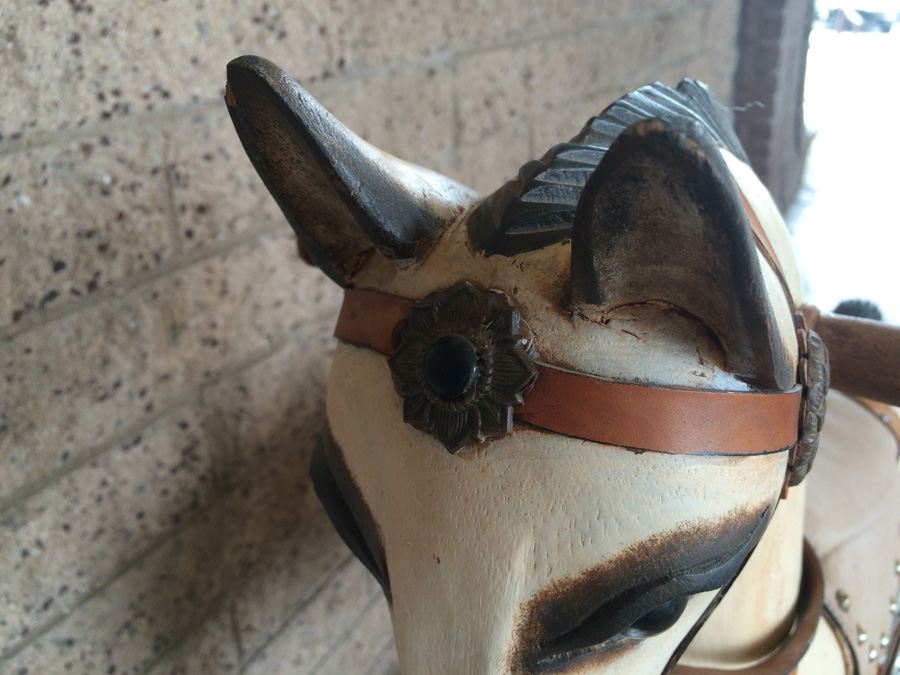 Carved Wooden Painted Rocking Horse [Photo 4]