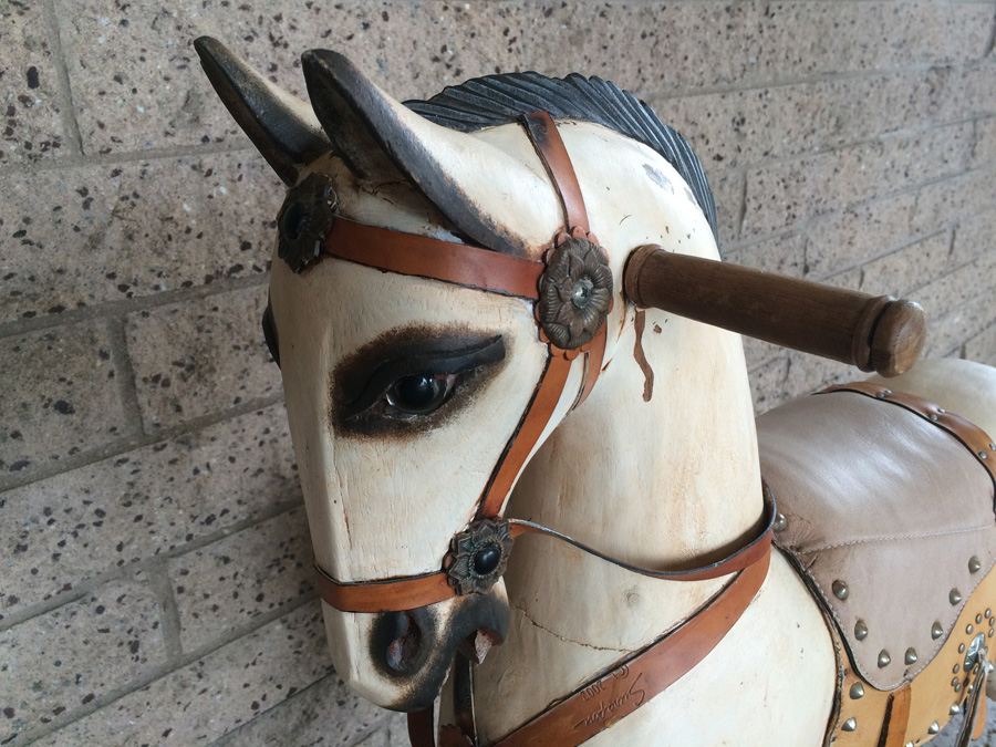 Carved Wooden Painted Rocking Horse [Photo 2]