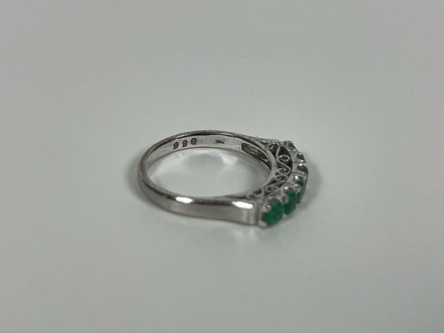 18K Gold Emerald Ring Size 6.5 2.5g (One Of Three Rings In Sale) [Photo 11]