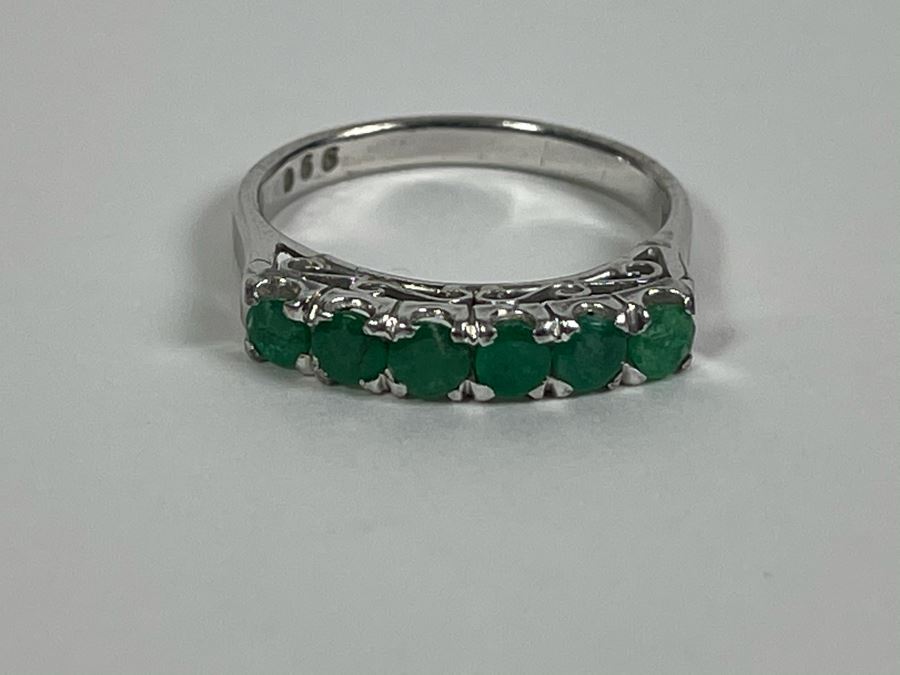 18K Gold Emerald Ring Size 6.5 2.5g (One Of Three Rings In Sale) [Photo 13]