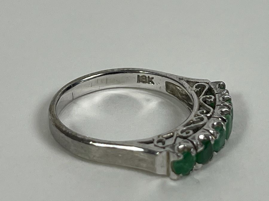 18K Gold Emerald Ring Size 6 2.4g [Photo 4]
